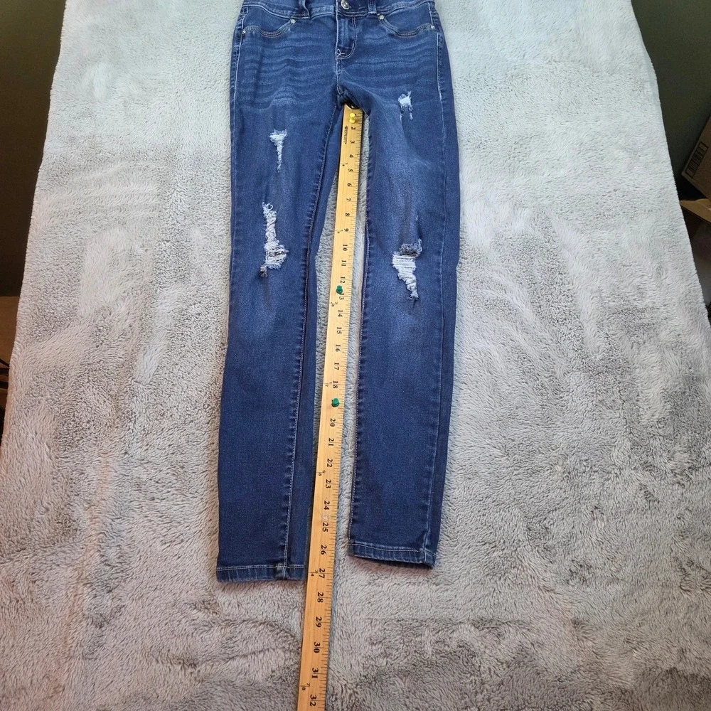 WallFlower Skinny Jeans Girls‎ 3 REG Sassy High Rise Distressed Blue Denim